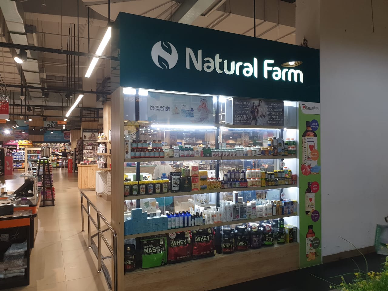 Natural Farms shop front in lippo mall puri st. moritz